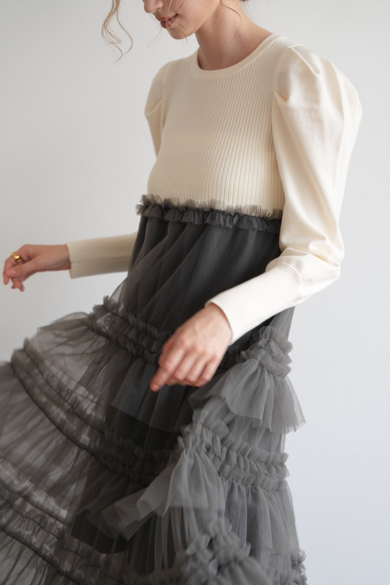 tulle tiered knit dress – Acka online store