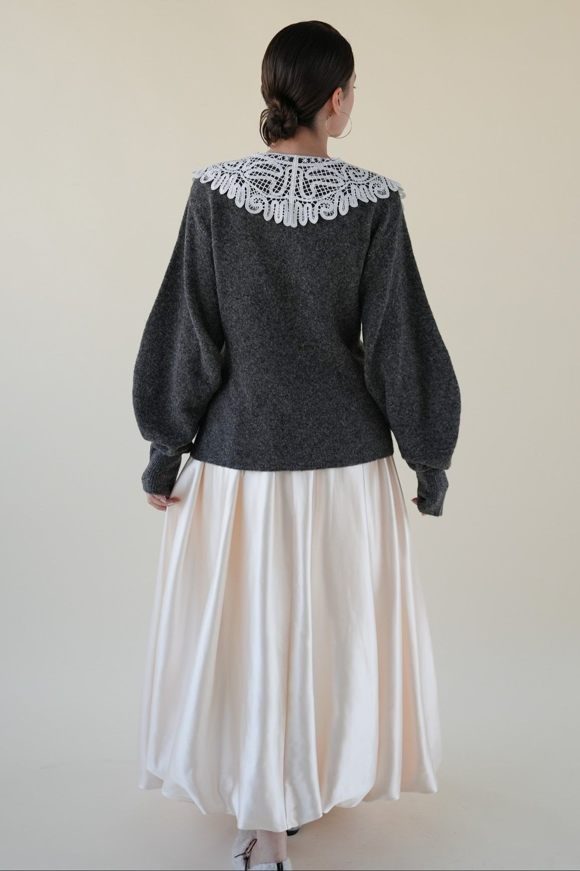lace collar knit cardigan – Acka online store
