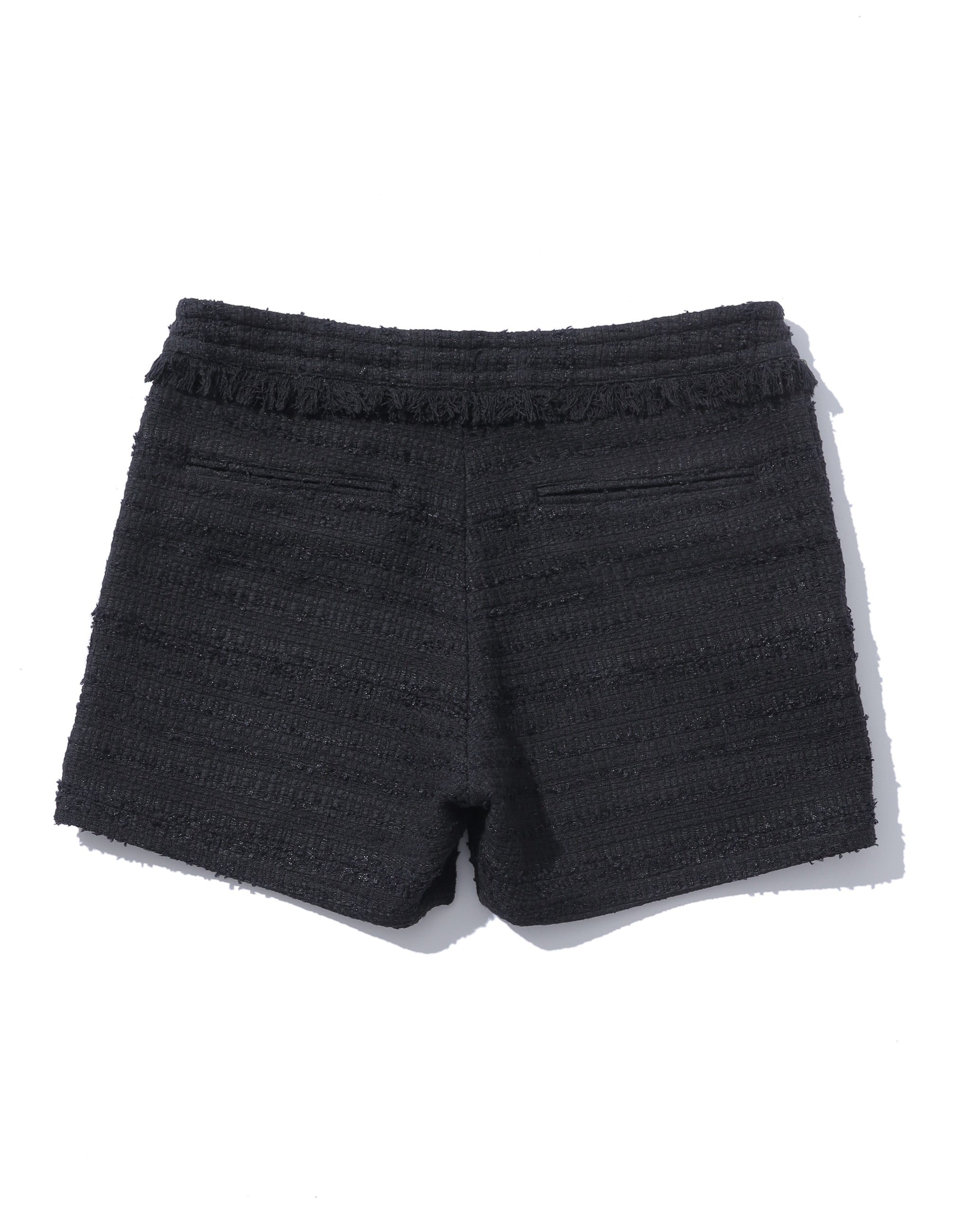 BLACK FRINGE TWEED SHORTS – ACLO ONLINE SHOP
