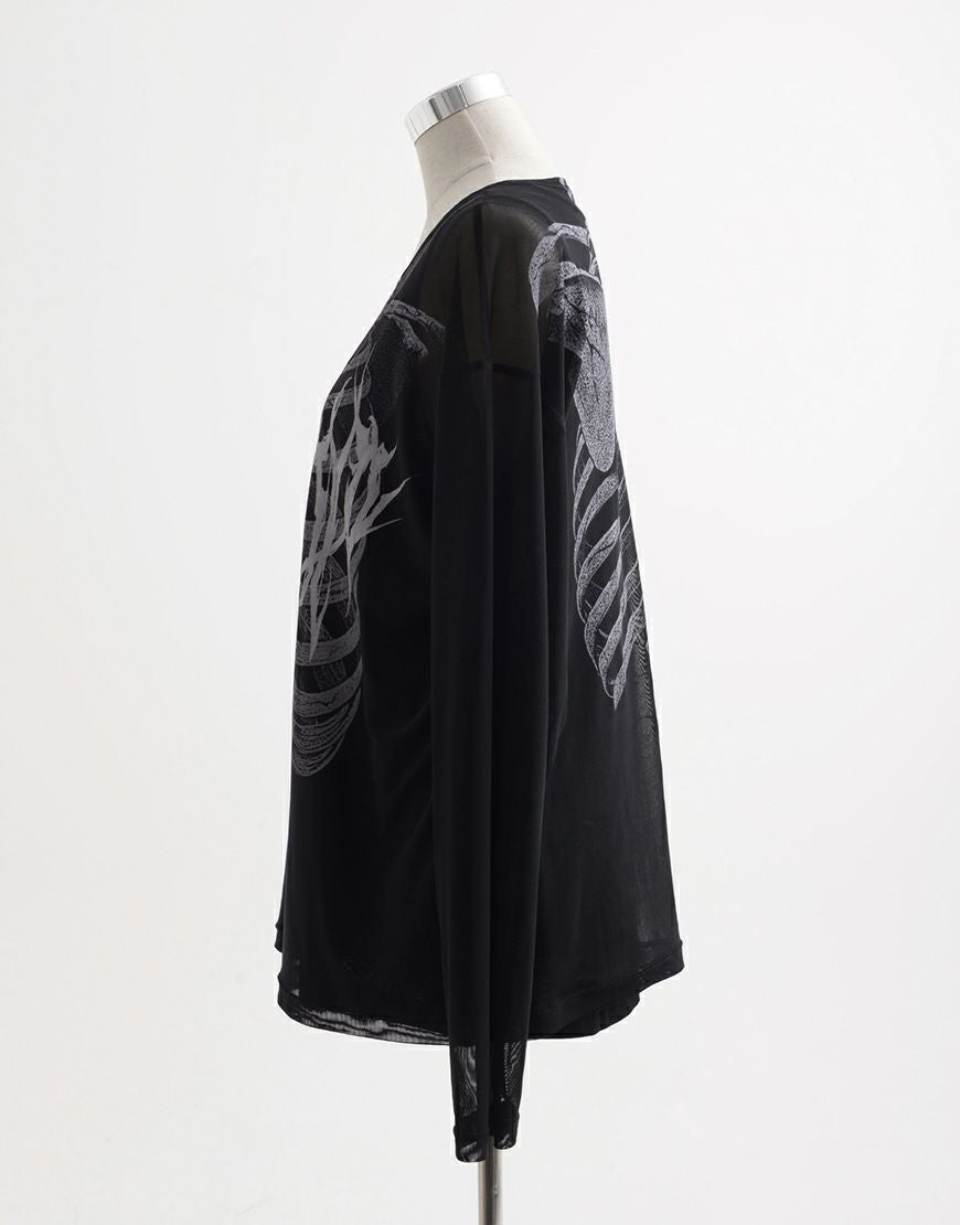 REFLEM【レフレム】シアーメッシュ長袖カットソー＆タンクトップ2P