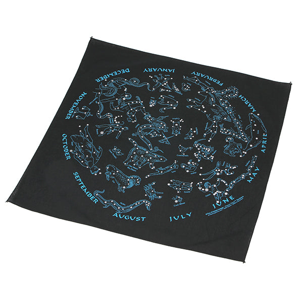 プリンティッドイメージ ネイチャープリントバンダナ 星座 ブラック