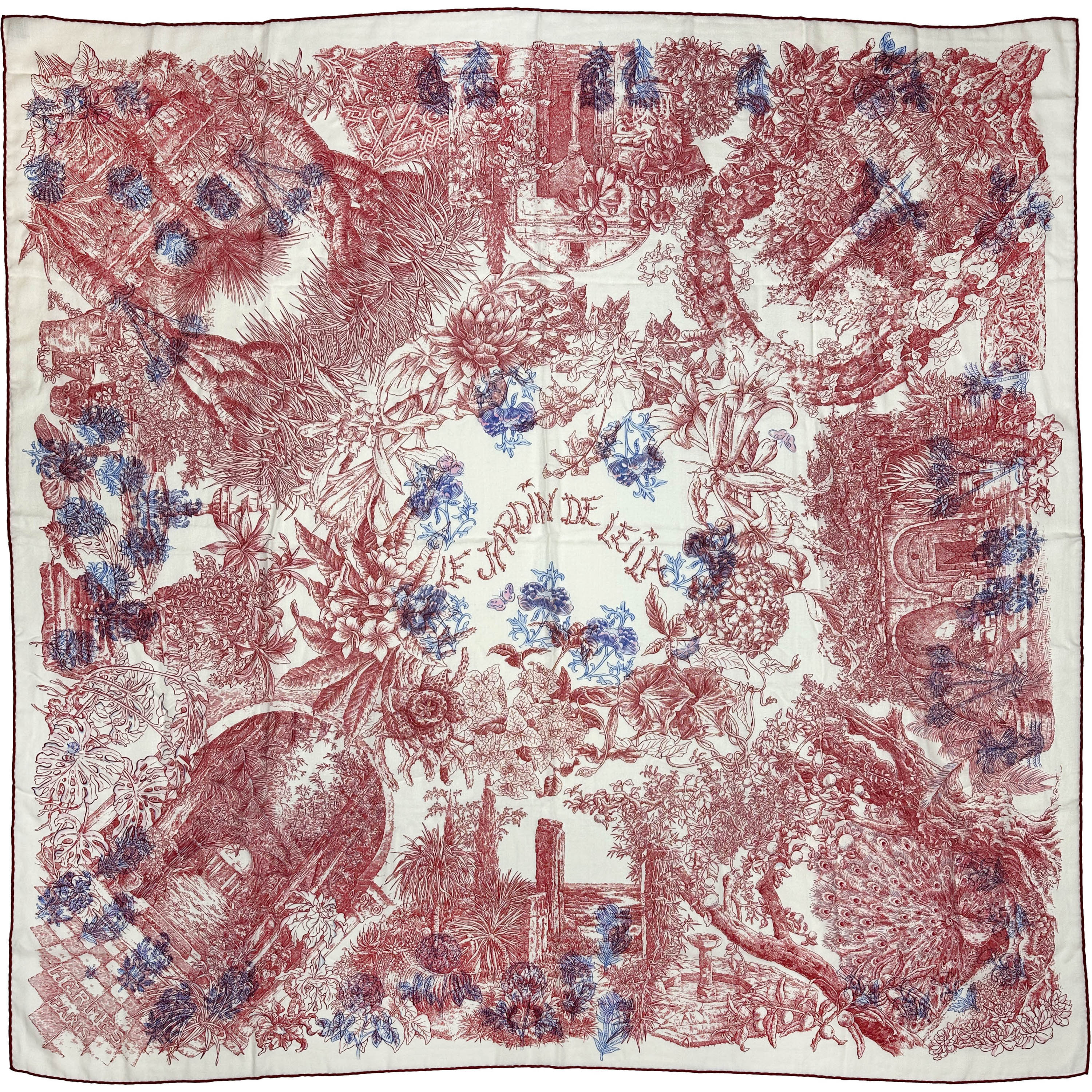 Hermès Le Jardin de Leïla au Bloc Cashmere Silk 140