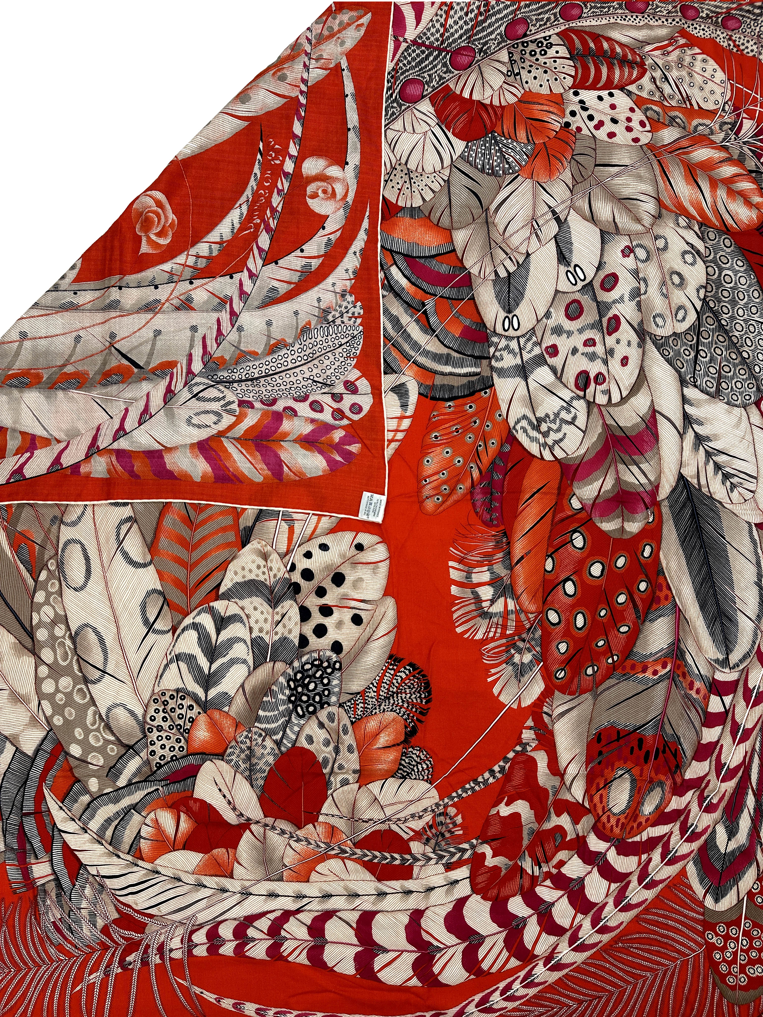 あ*き様 HERMÈS PLUMES シルクスカーフ 90cm Hermès Plumes en Fête 90