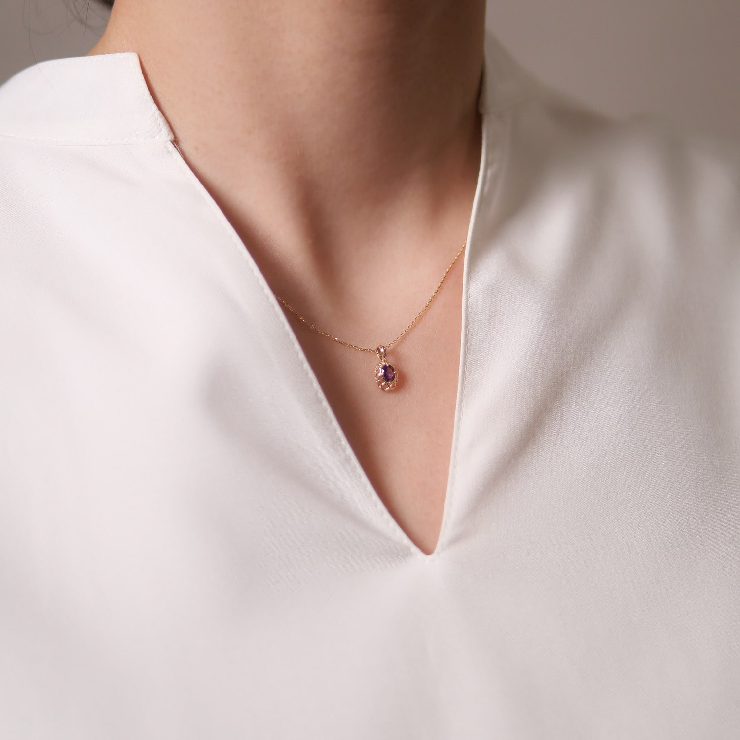 2月誕生石＞K10アメジストネックレス｜ネックレス｜アガット 公式