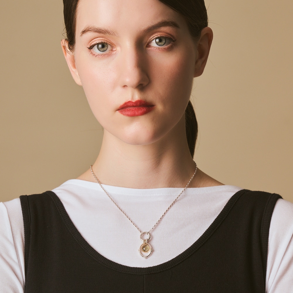 K10クォーツ／ラブラドライトチャーム｜ネックレスチャーム｜アガット