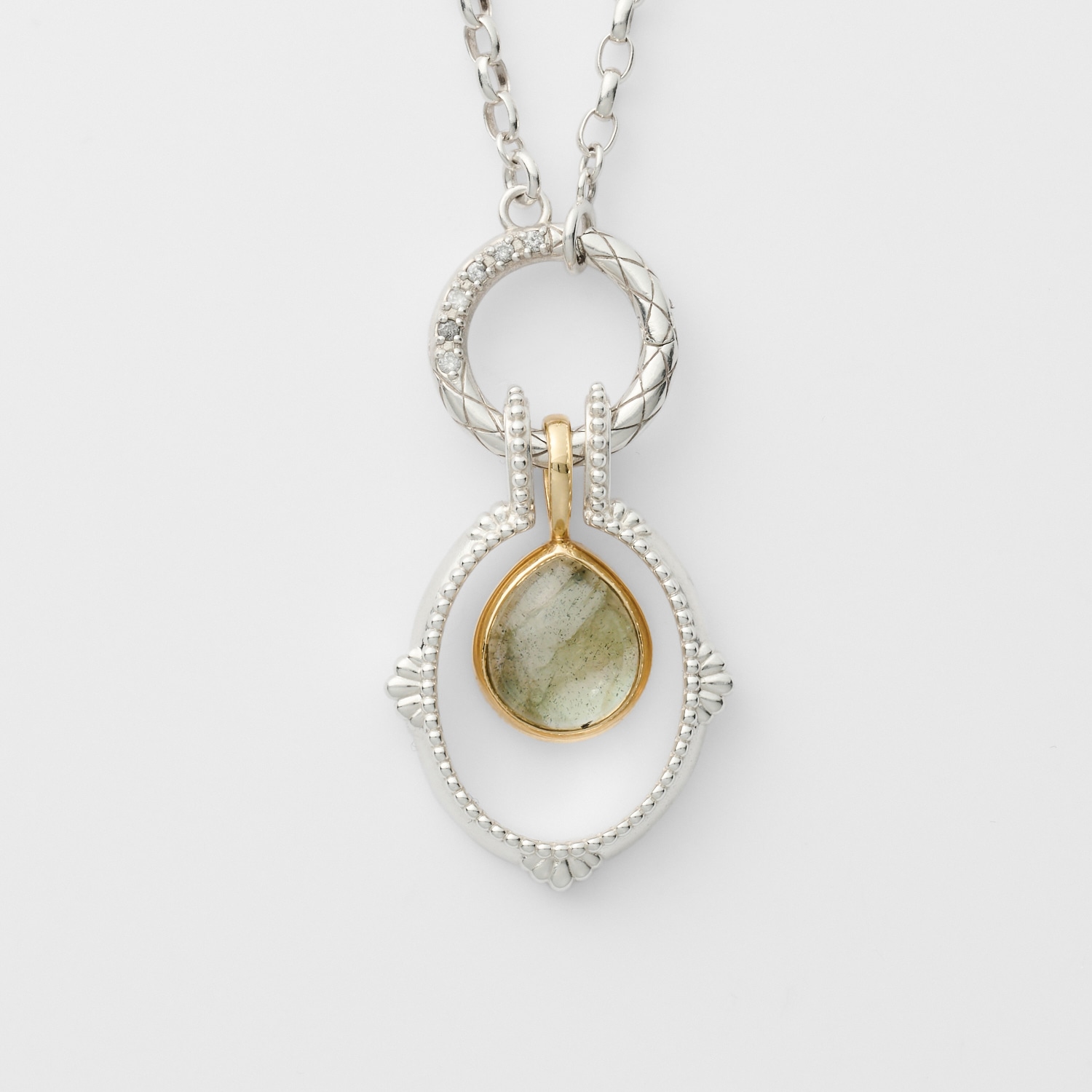 K10クォーツ／ラブラドライトチャーム｜ネックレスチャーム｜アガット