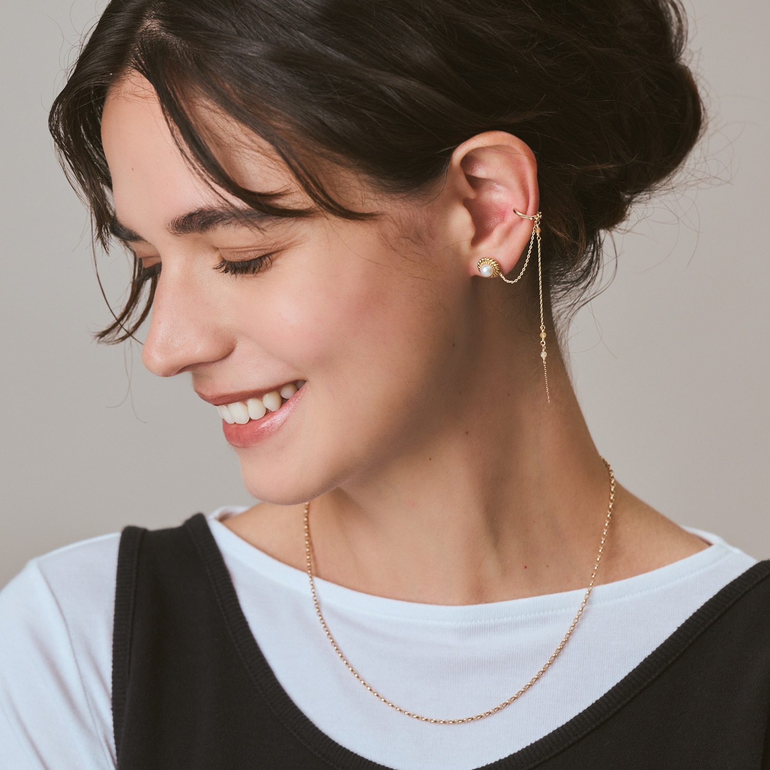 MIZUKI】☆ 片方のみ☆ 14KWGラージバナナフープピアス