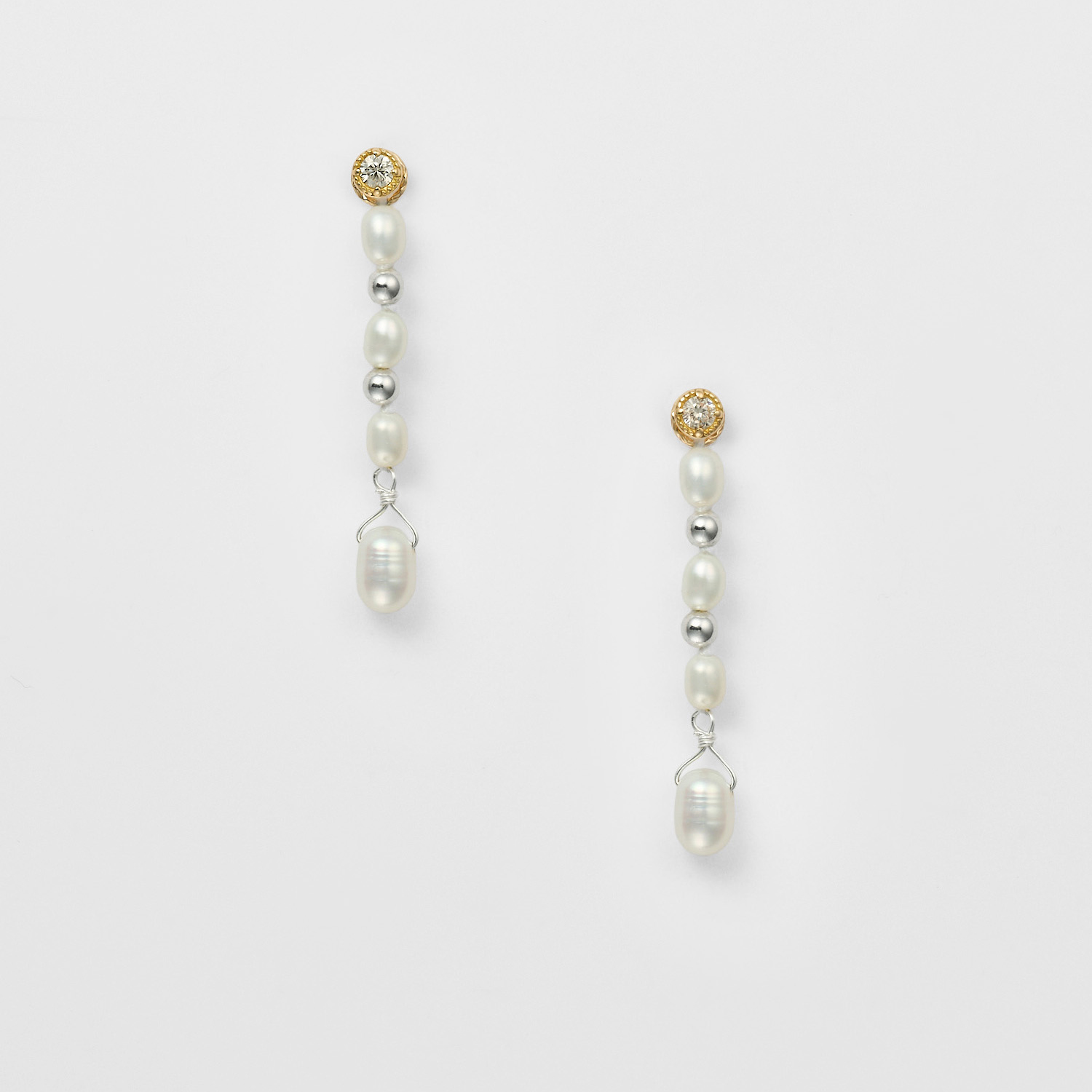 WEB限定》K10／シルバーパールピアスチャーム｜ピアスチャーム