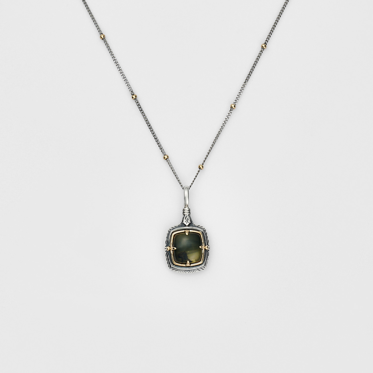 シルバーアンバー／ジェットチャーム｜ネックレスチャーム｜アガット