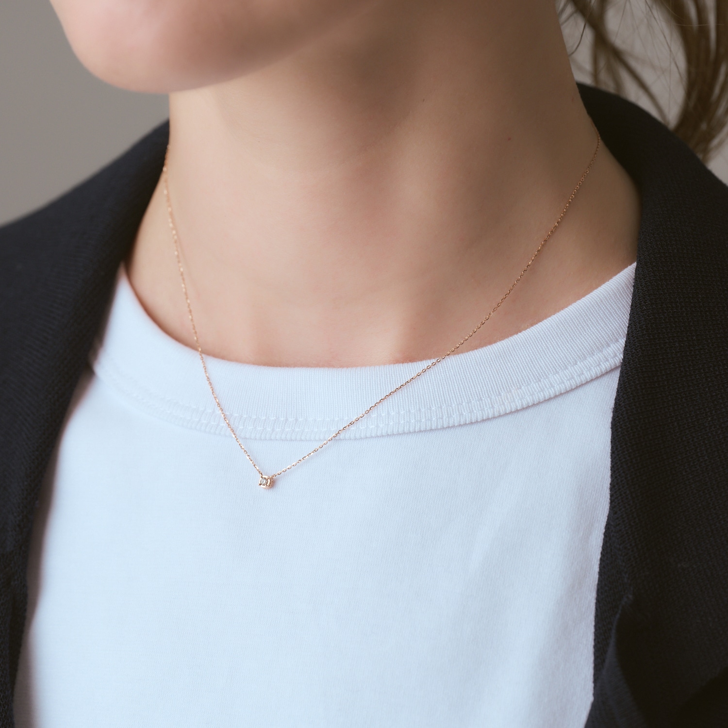 WEB限定》K10ダイヤモンドネックレス（0.03ct／ピンクゴールド
