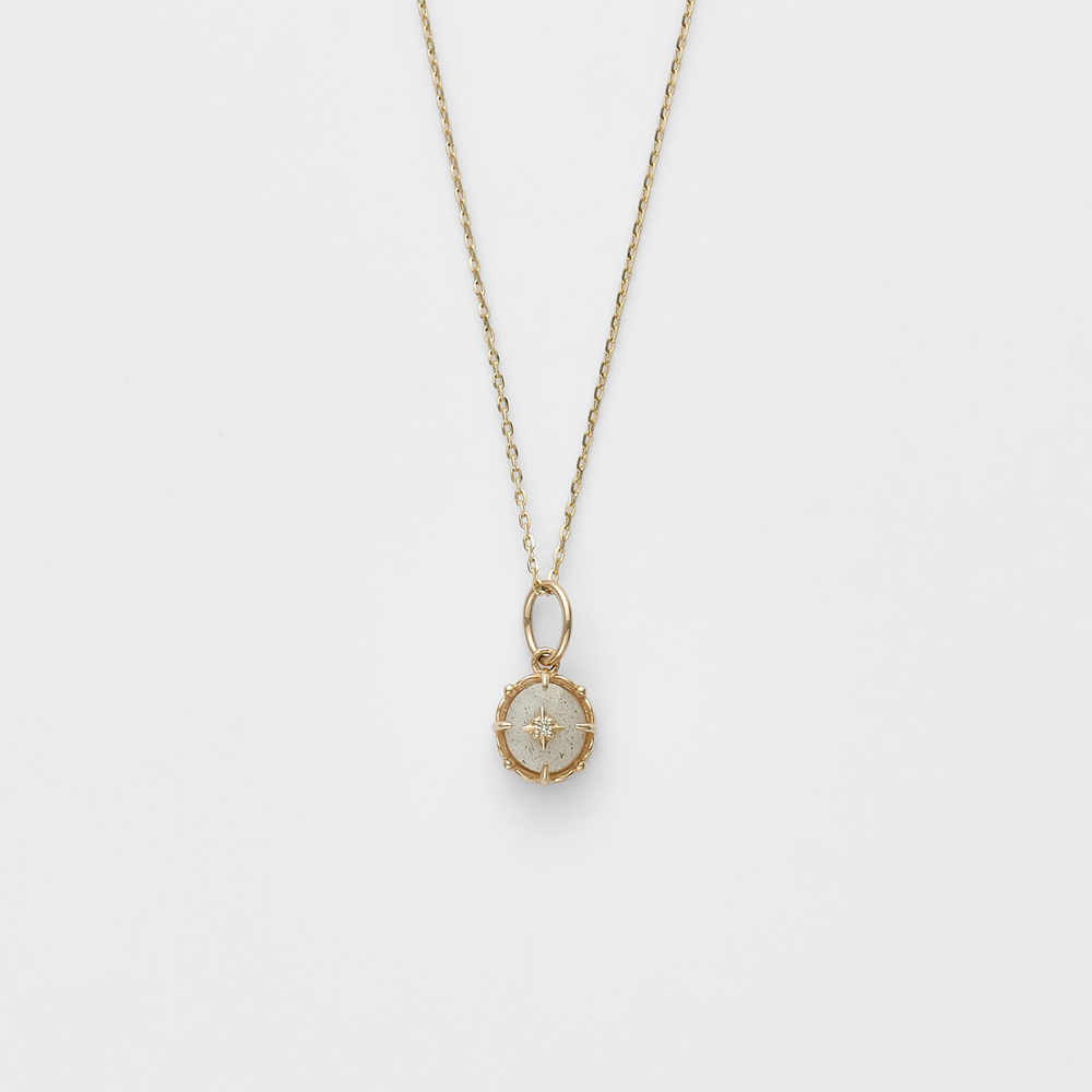 K10／K5 シェル／ラブラドライトネックレスチャームセット｜ネックレス