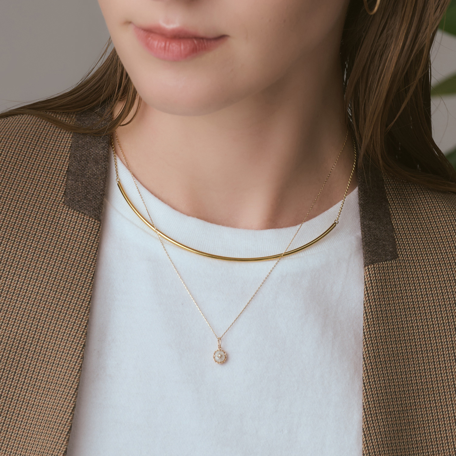 K10／K5 シェル／ラブラドライトネックレスチャームセット｜ネックレス