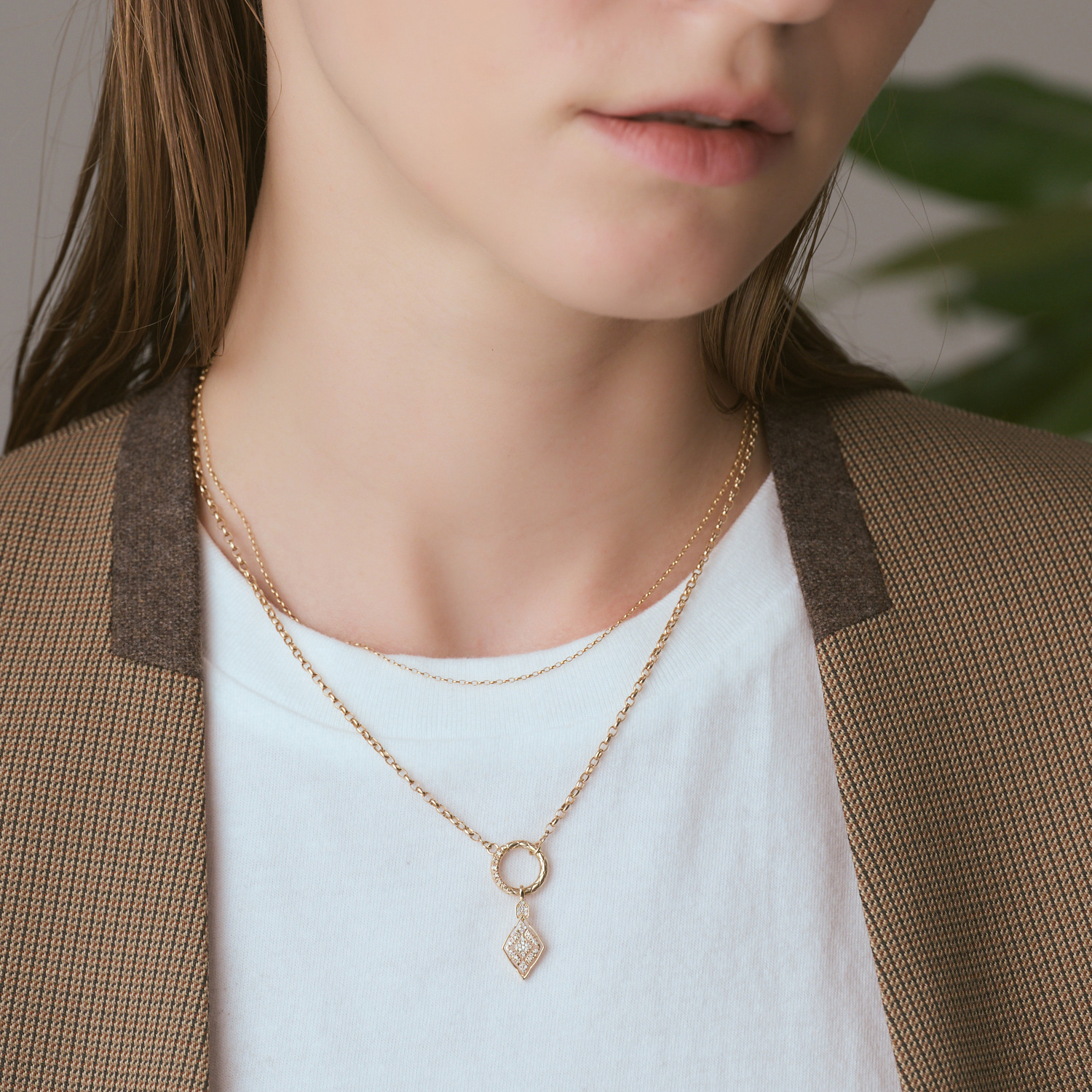 K10ダイヤモンドチャーム（0.08ct ）｜ネックレスチャーム｜アガット