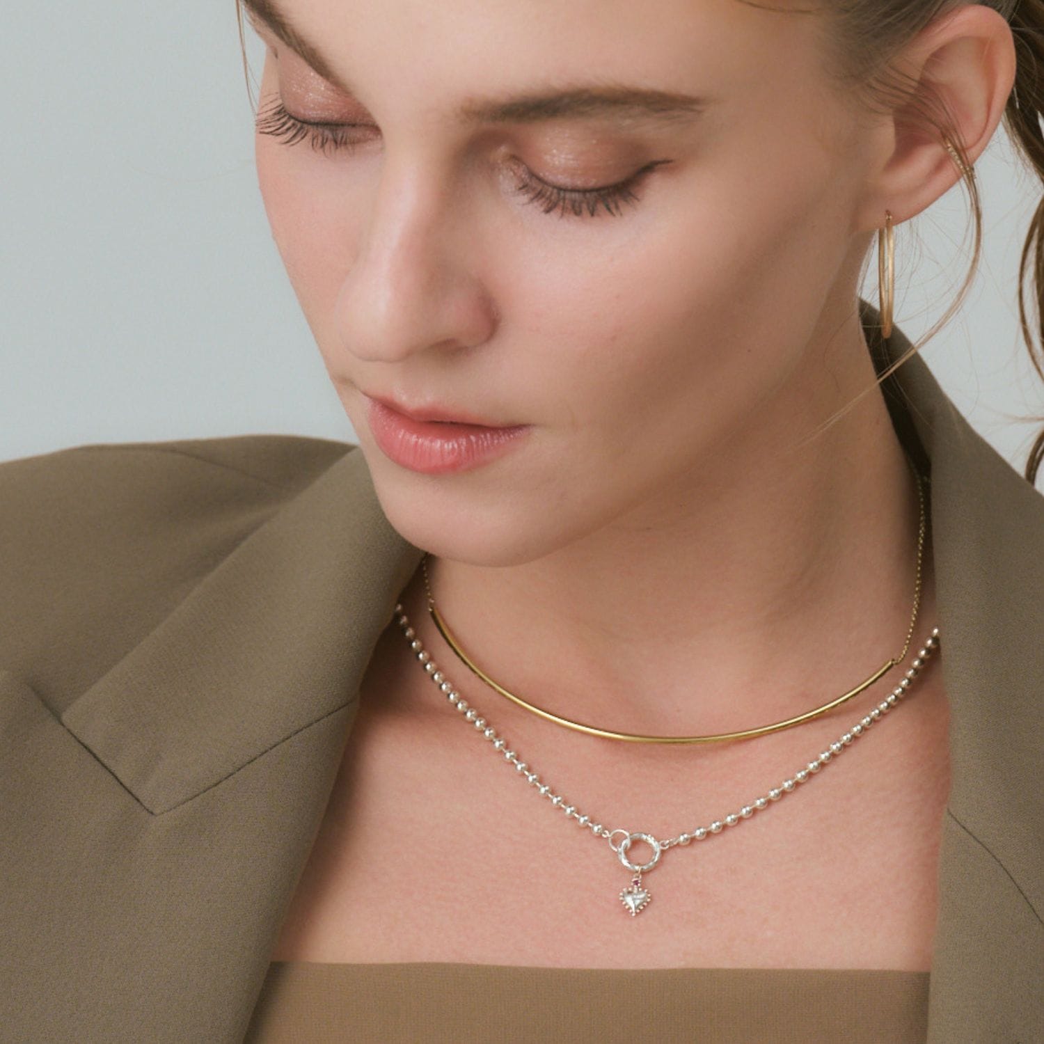 シルバールビーピアスチャーム(片耳用)｜ネックレスチャーム｜アガット