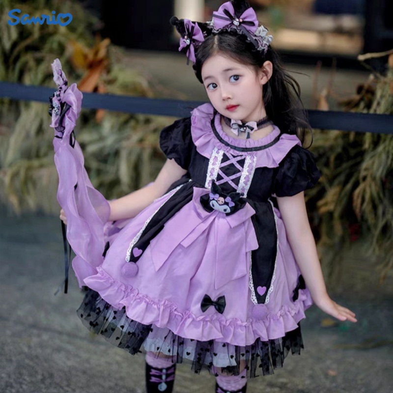 新 2024 サンリオコスプレクロミロリータプリンセスドレス夏の子供の