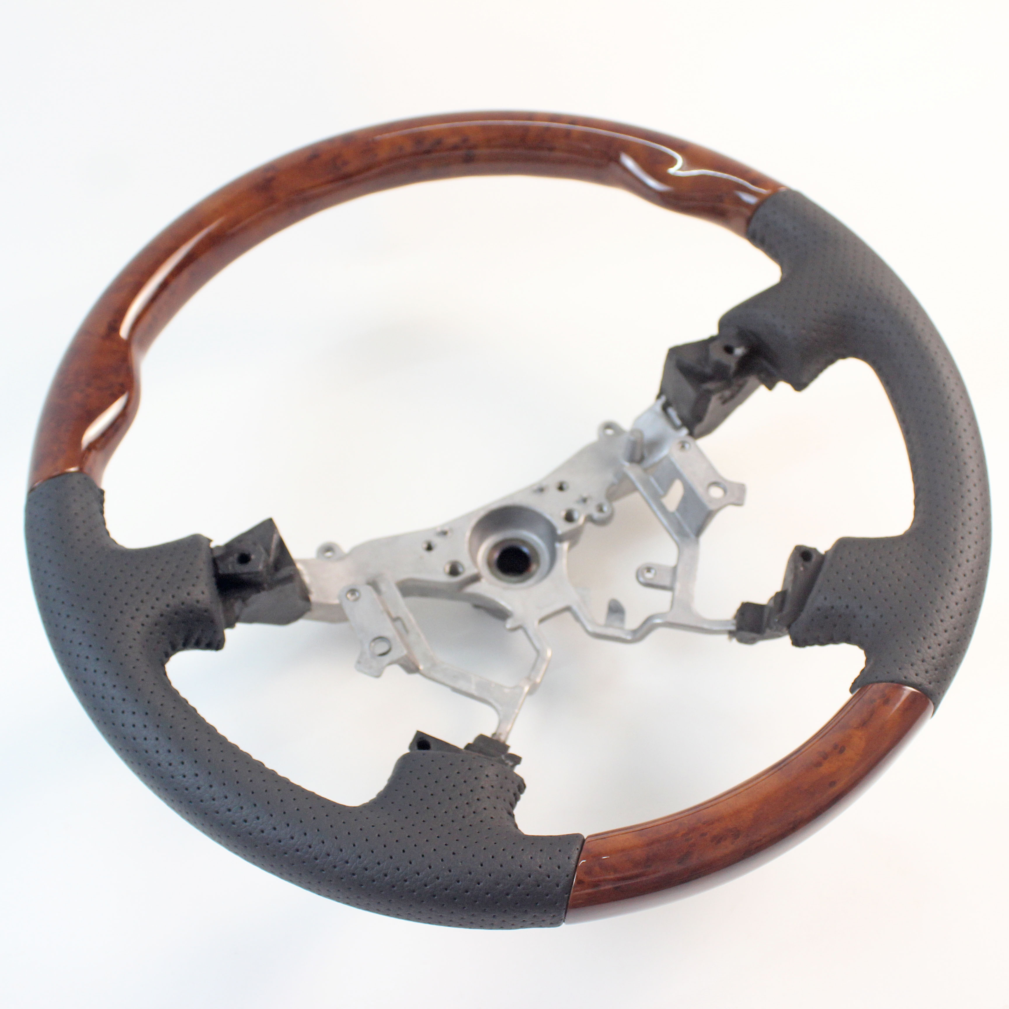 Wooden Leather Steering Wheel For Toyota Land Cruiser 100 Prado