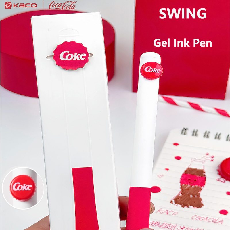 New KACO Gel Ink Pen Coca-Cola Fun Cap Toggle Ejector Playful Pens