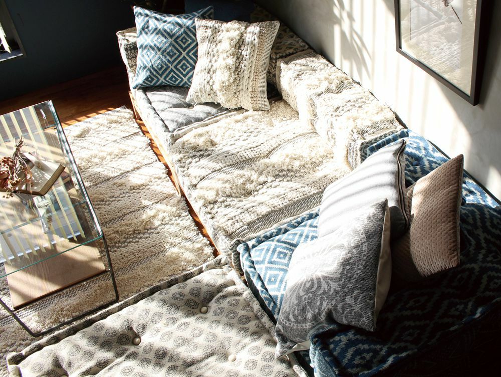 送料無料】ブロック マルチ ソファ コーナー ノス ブルー - a.depeche