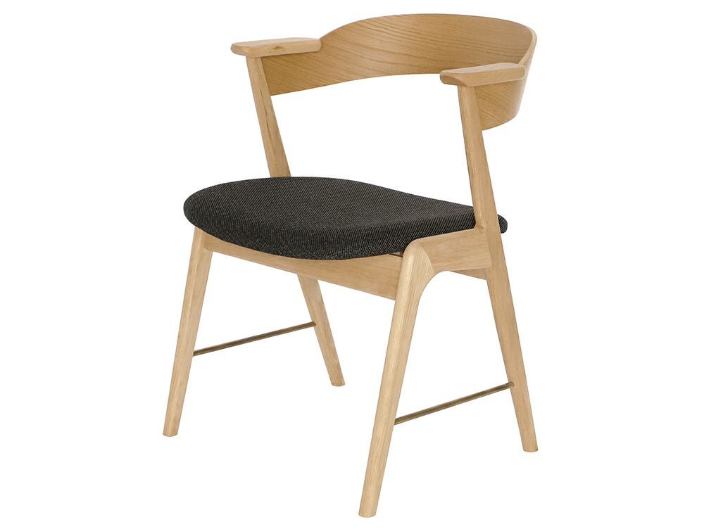 ダニス ショートアームチェア アームナチュラル アイアン ダイニング