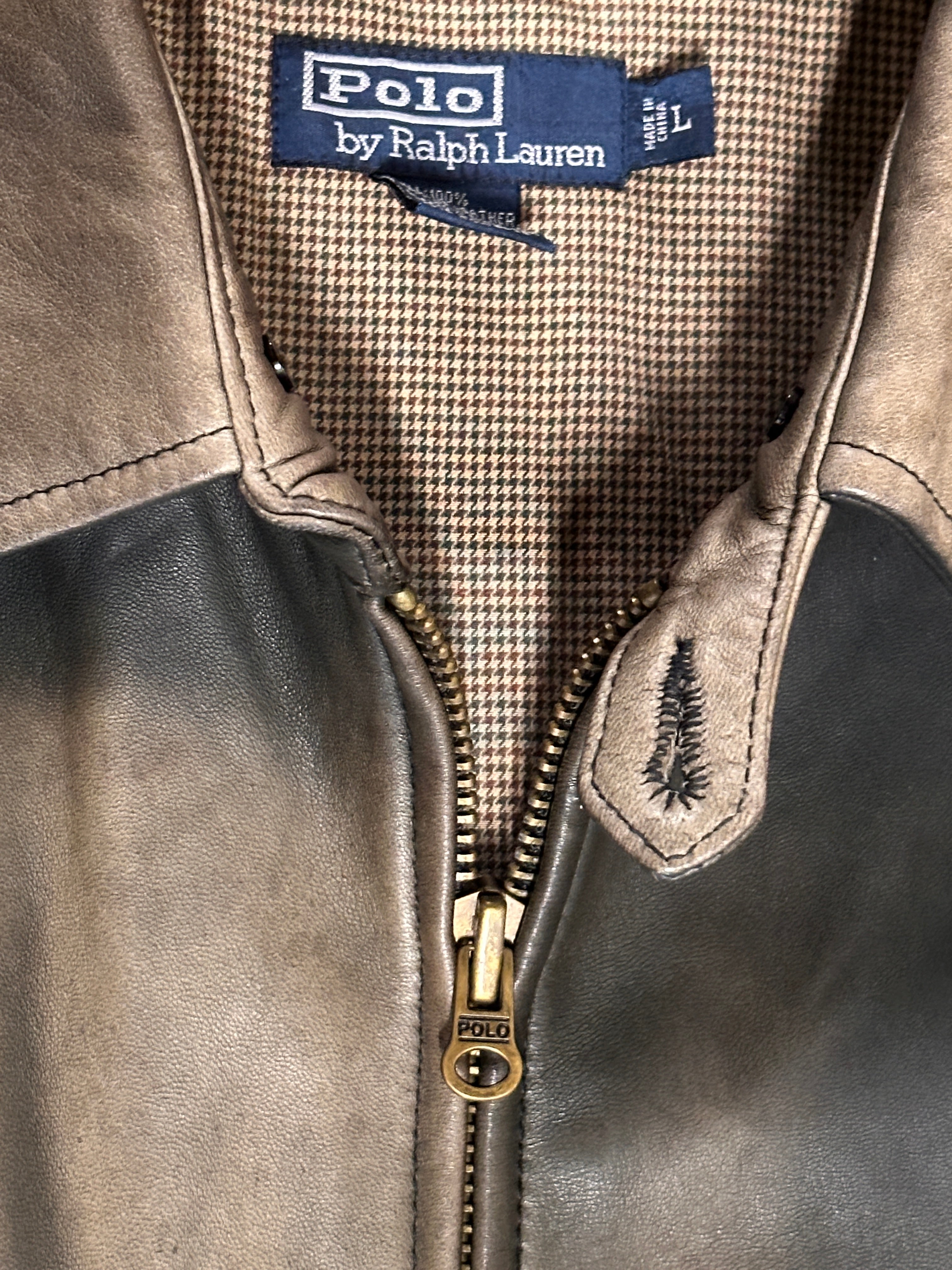 Vintage 1990's Sun Faded Ralph Lauren Polo Leather Jacket