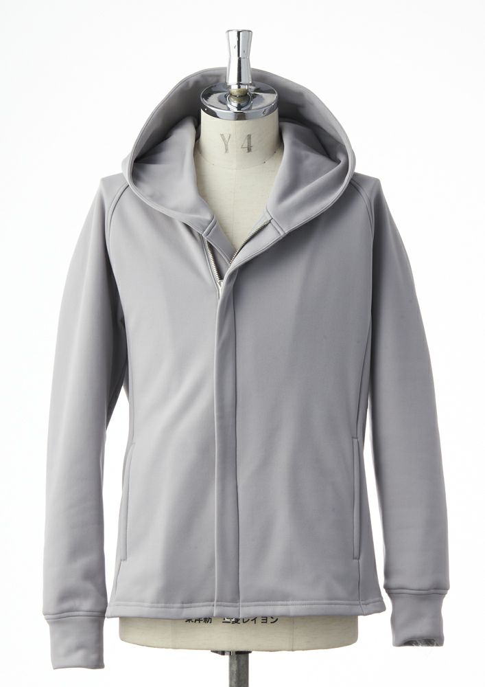 AKM】TEXBRID HIGH-GAGE JERSEY SOLID WRAP HOODED -GRAY-