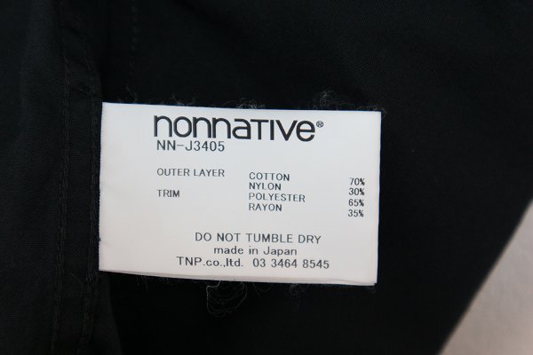 1J9910/nonnative 18AW SOLDIER COAT C/N OXFORD ノンネイティブ