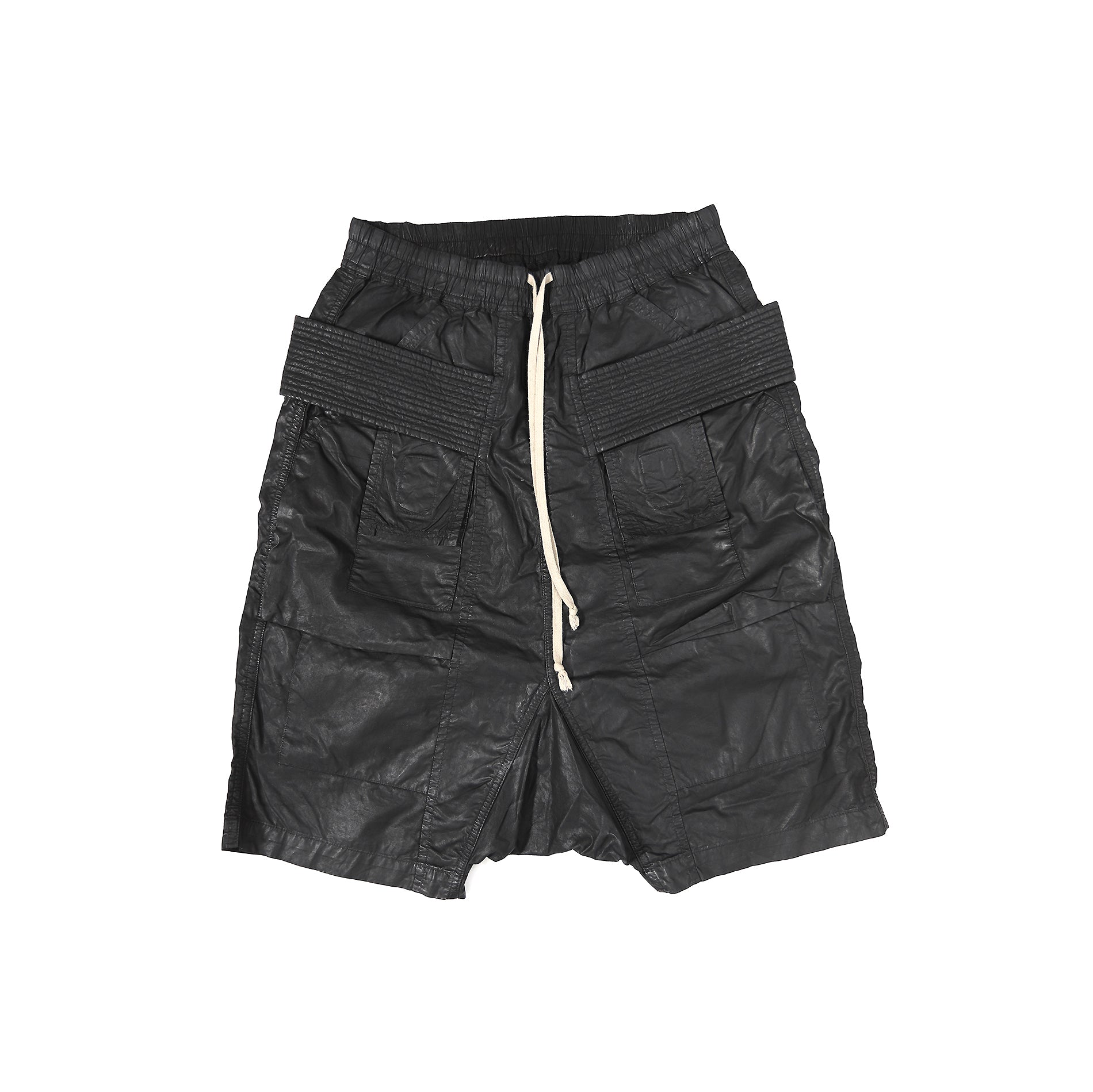 Rick Owens DRKSHDW SS15 Faun Waxed Cargo Pod Shorts - Ākaibu Store