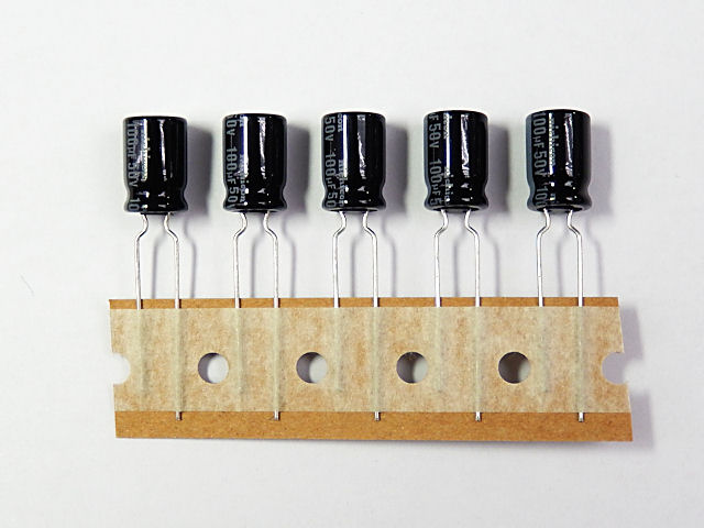 電解コンデンサー 100μF50V105℃ ニチコンHE: 受動部品 秋月電子通商