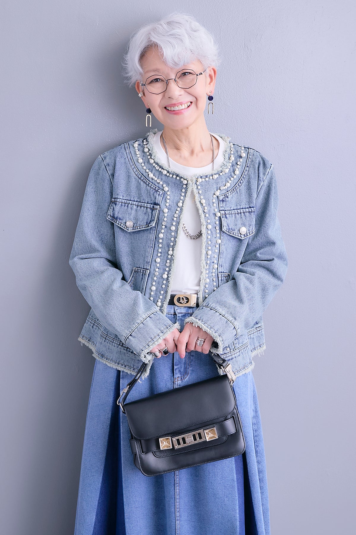 予約】ビジューノーカラーデニムジャケット – AIJAN