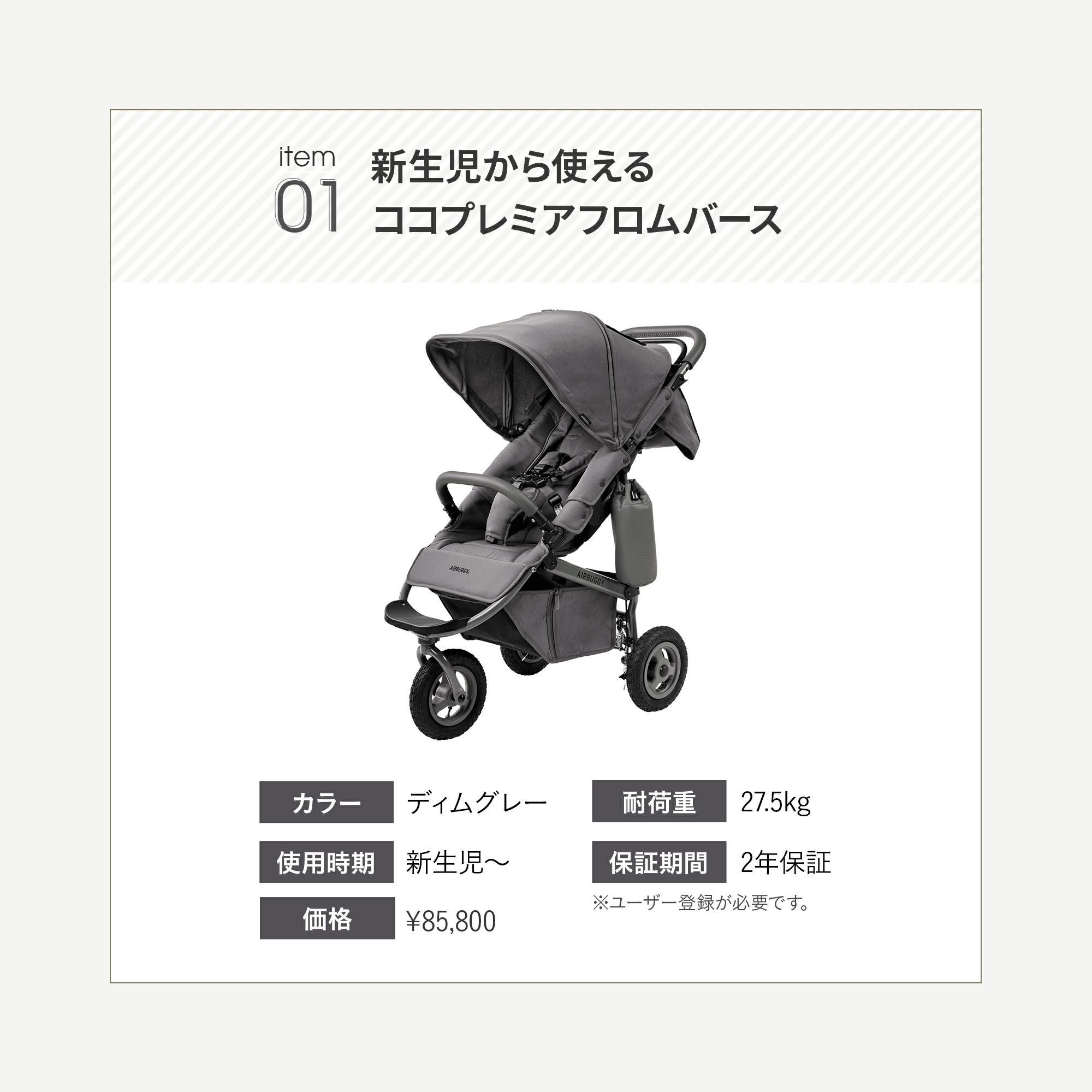 エアバギー ディムグレー [ココプレミア ＋ ベビーキャリア コンフォ