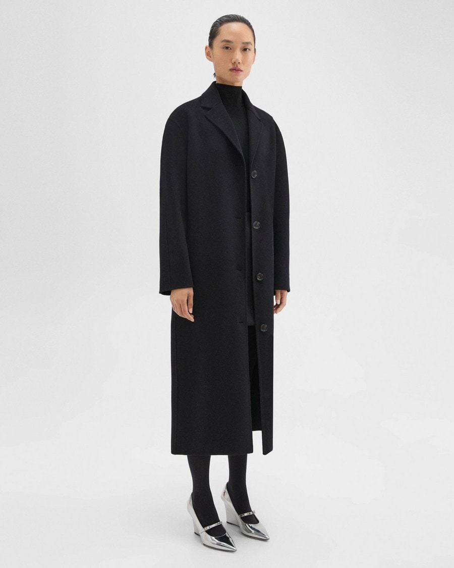Double-Face Wool-Cashmere Belted Coat | Theory