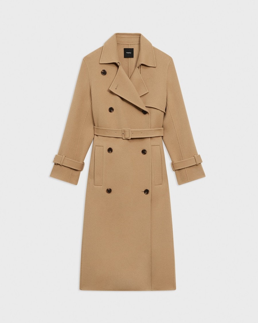 Double-Face Wool-Cashmere Relaxed Trench Coat | Theory