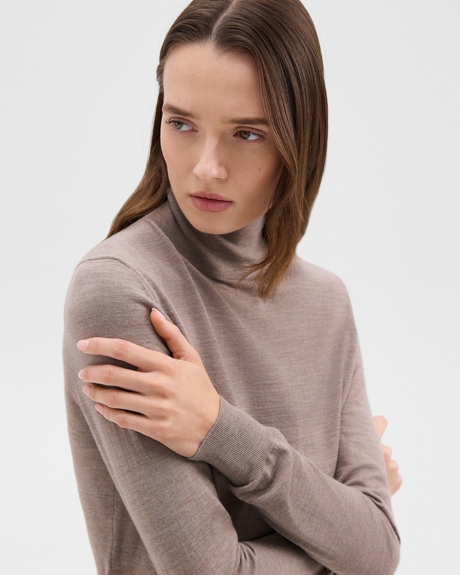 Turtleneck Sweater in Regal Wool | Women's Fine Merino Knit | Theory