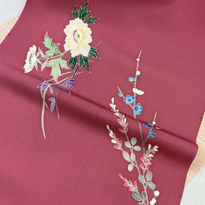 本加賀友禅 染め九寸帯 古泉良範 作「花籠」 - 青山ゑり華