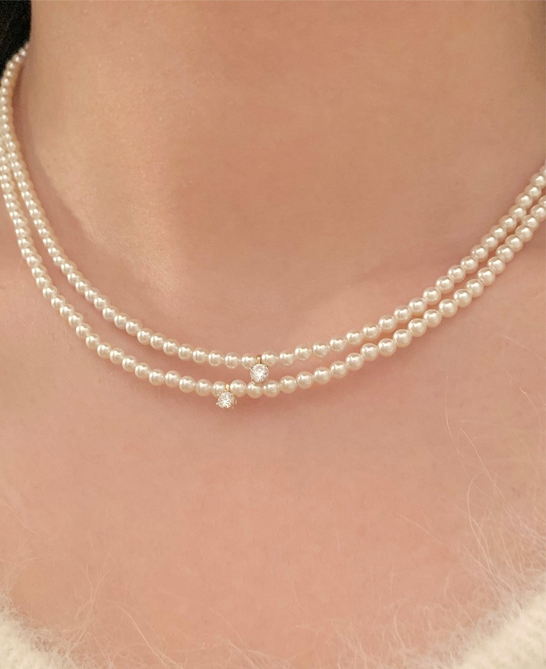 K14 3mm スワロフスキー パール ネックレス / 14K 3mm Swarovski Pearl