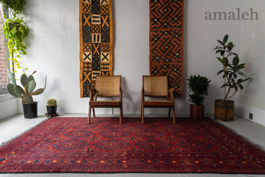 値下げご依頼】90s マシュワニ トライバルラグ アフガン ヴィンテージ