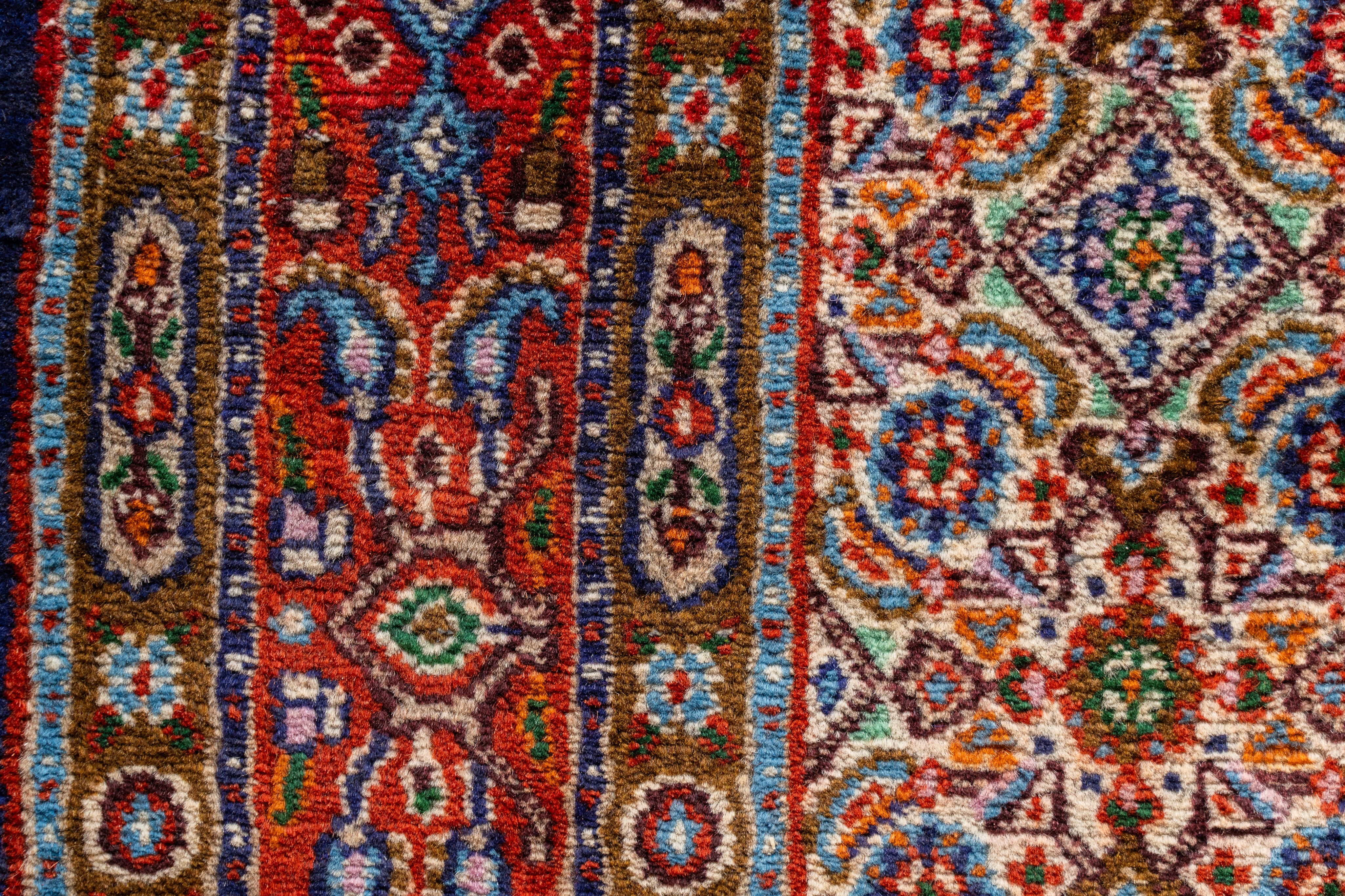 イラン産 1980年代 ペルシャ絨毯】手織り絨毯-アンティークラグ