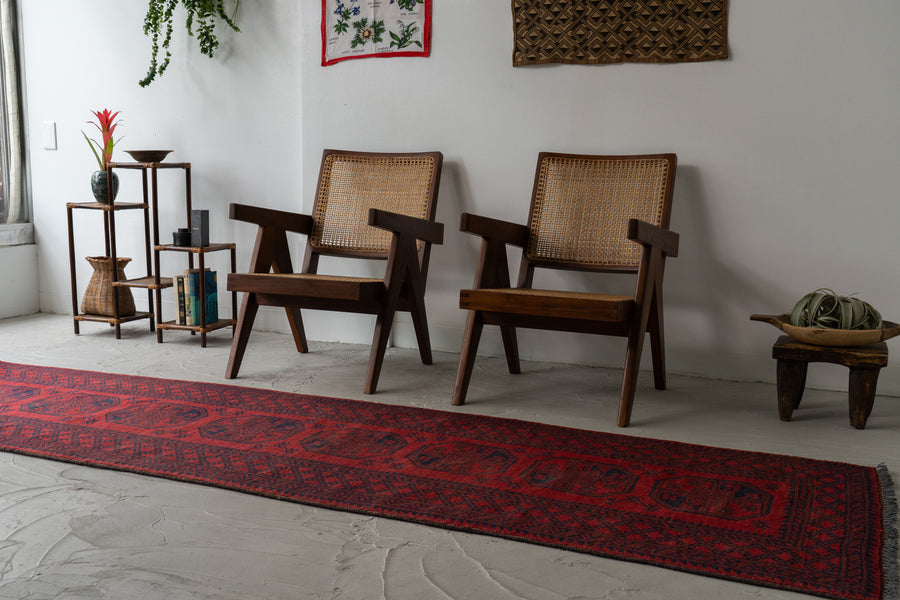 アフガニスタン産 1980年代 トルクメンラグ】トライバルラグ