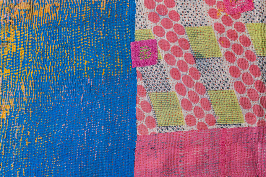 稀少カラー】ラリーキルト インド刺繍 カンタキルト ヴィンテージ