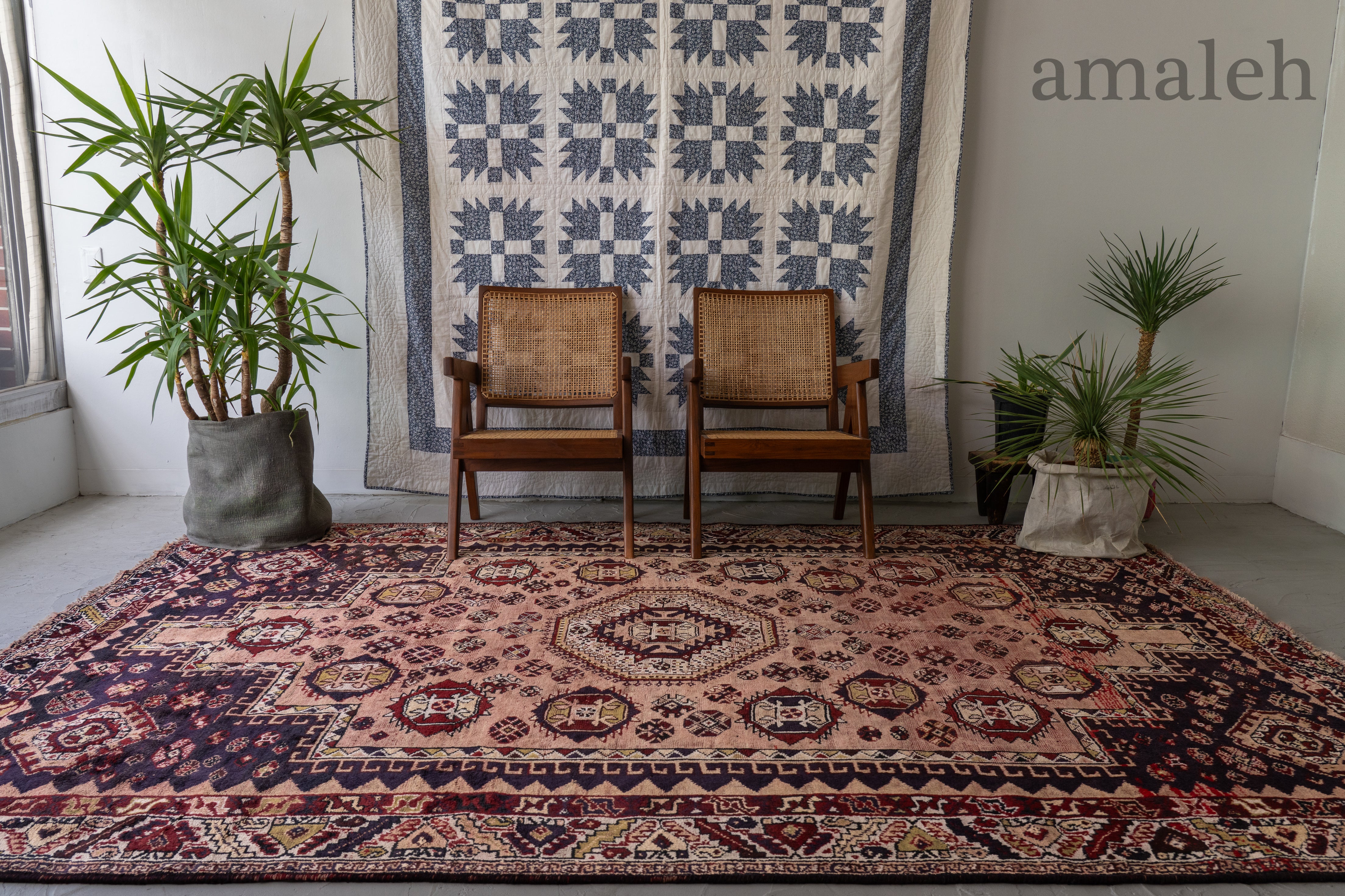 1980's vintage】291cm × 146cm 大判ビンテージラグ 1980´s vintage