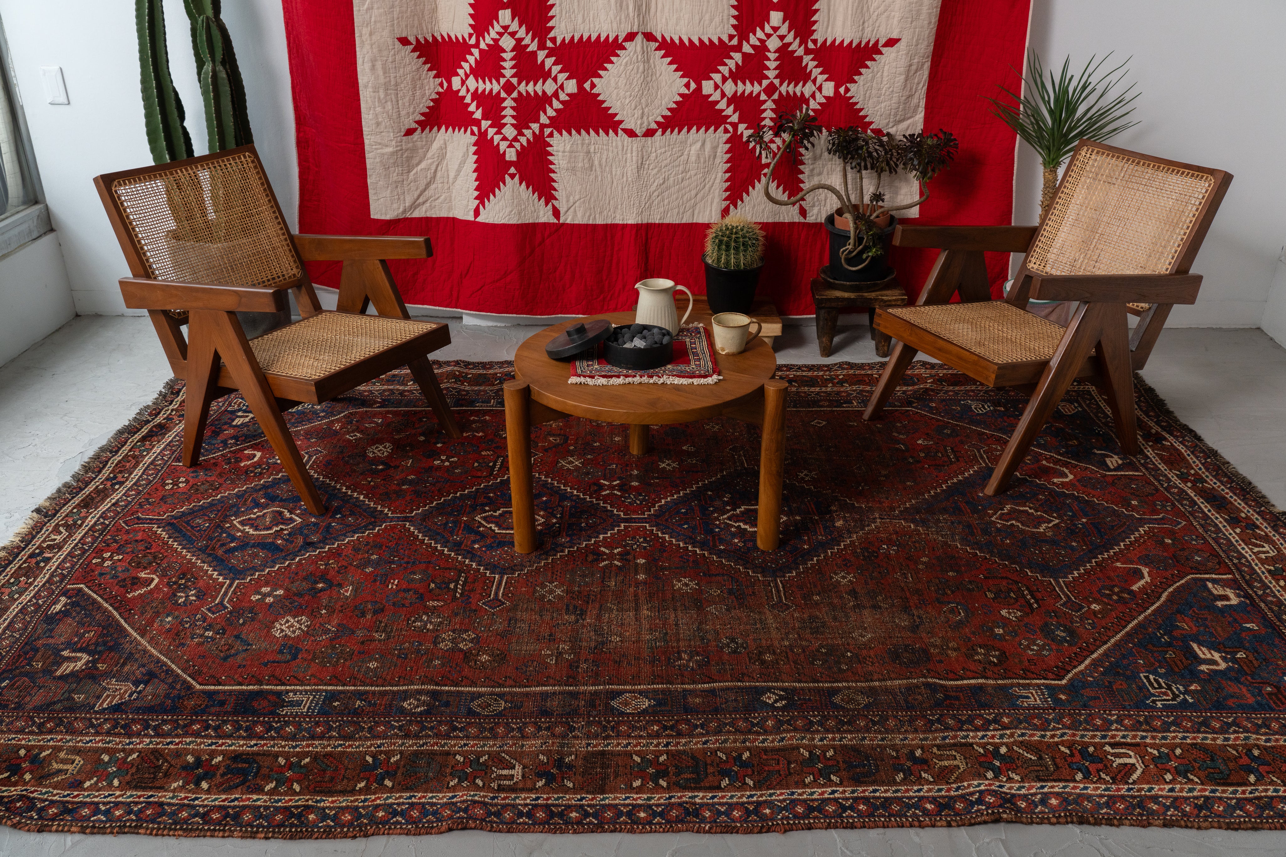 amaleh購入 ペルシャ絨毯 1930 x 930mm ビンテージラグ 【公式通販】