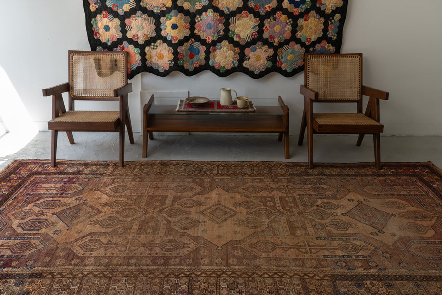 イラン産 1940年代 トライバルラグ】ペルシャ絨毯-ヴィンテージラグ