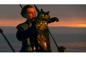 もしも映画『タイタニック』のヒロインが“黒猫”だったら？パロディ映像