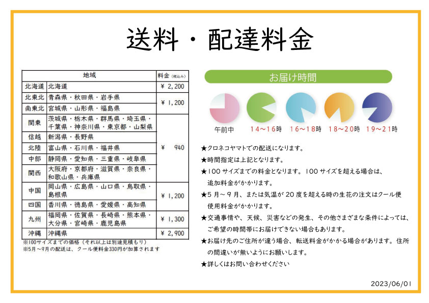 送料・配達料の価格改定について | ameagua～あめあぐあ～