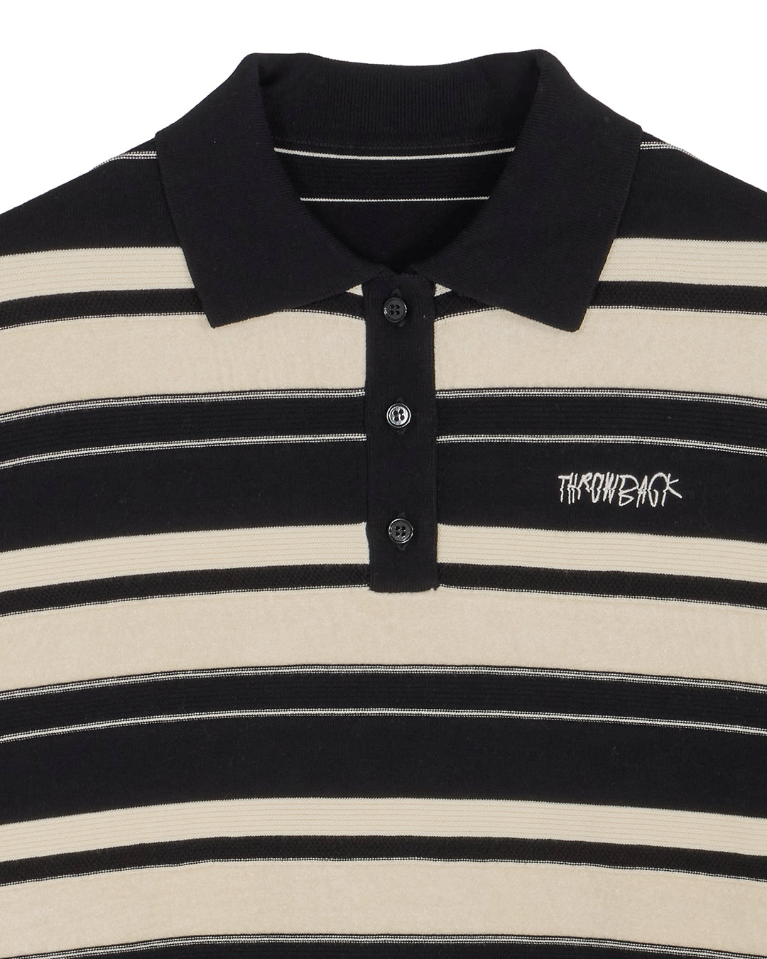 MULTI BORDER LOGO KNIT POLO TOP