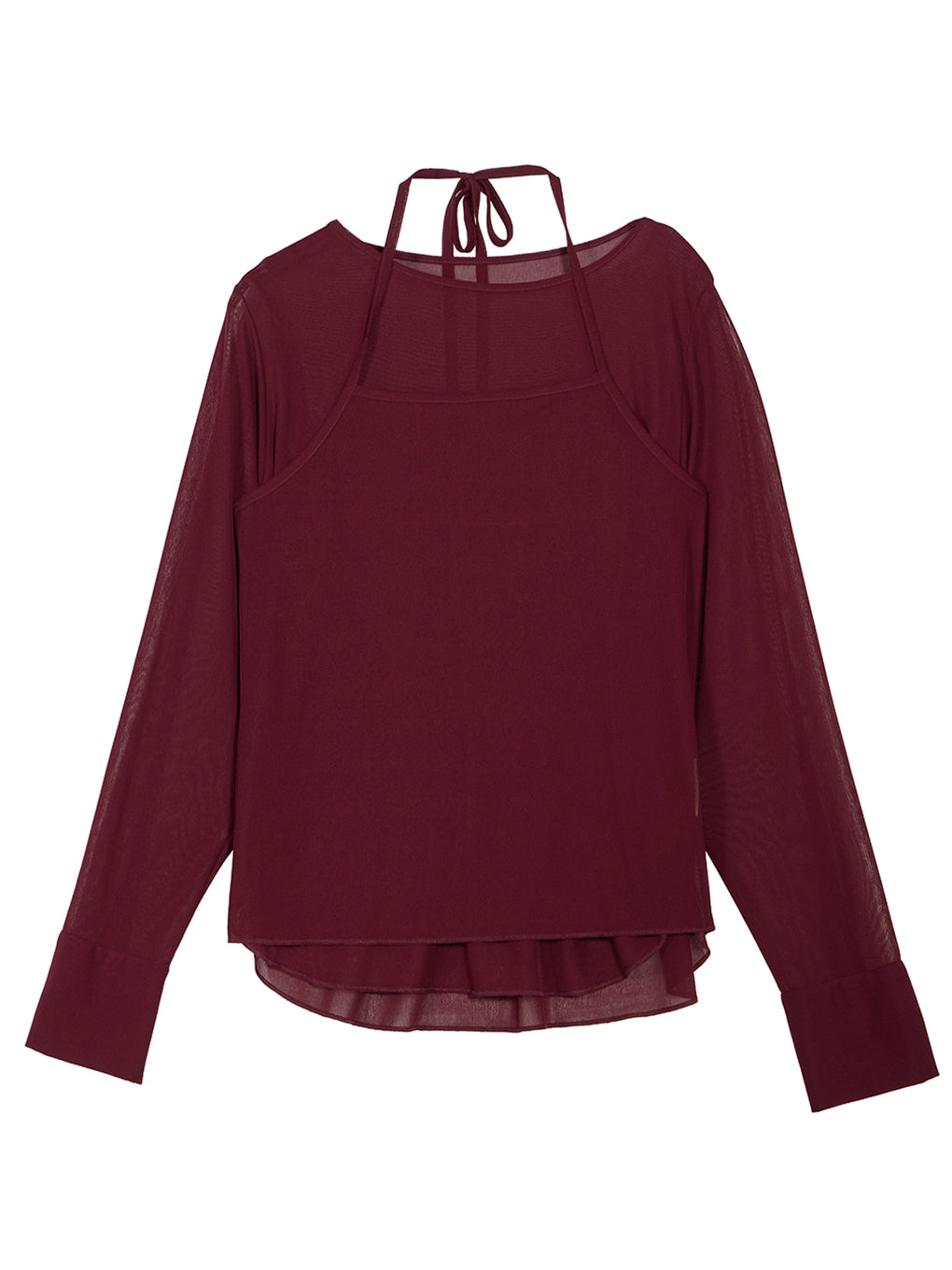 HALTER NECK LONG SLEEVE SET TOP