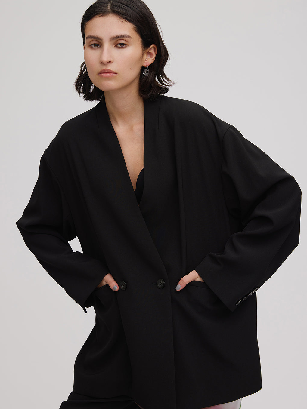 SMOKE FLOWER SCARF JACKET(Ameri Vintage)