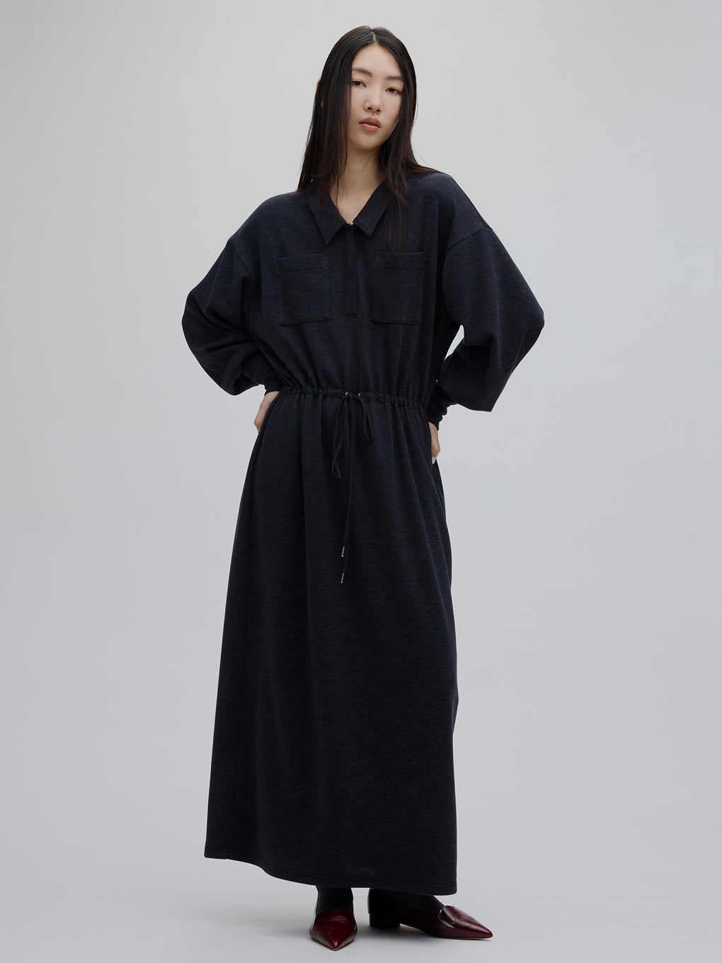 RELAX DRAWSTRING SWEAT DRESS