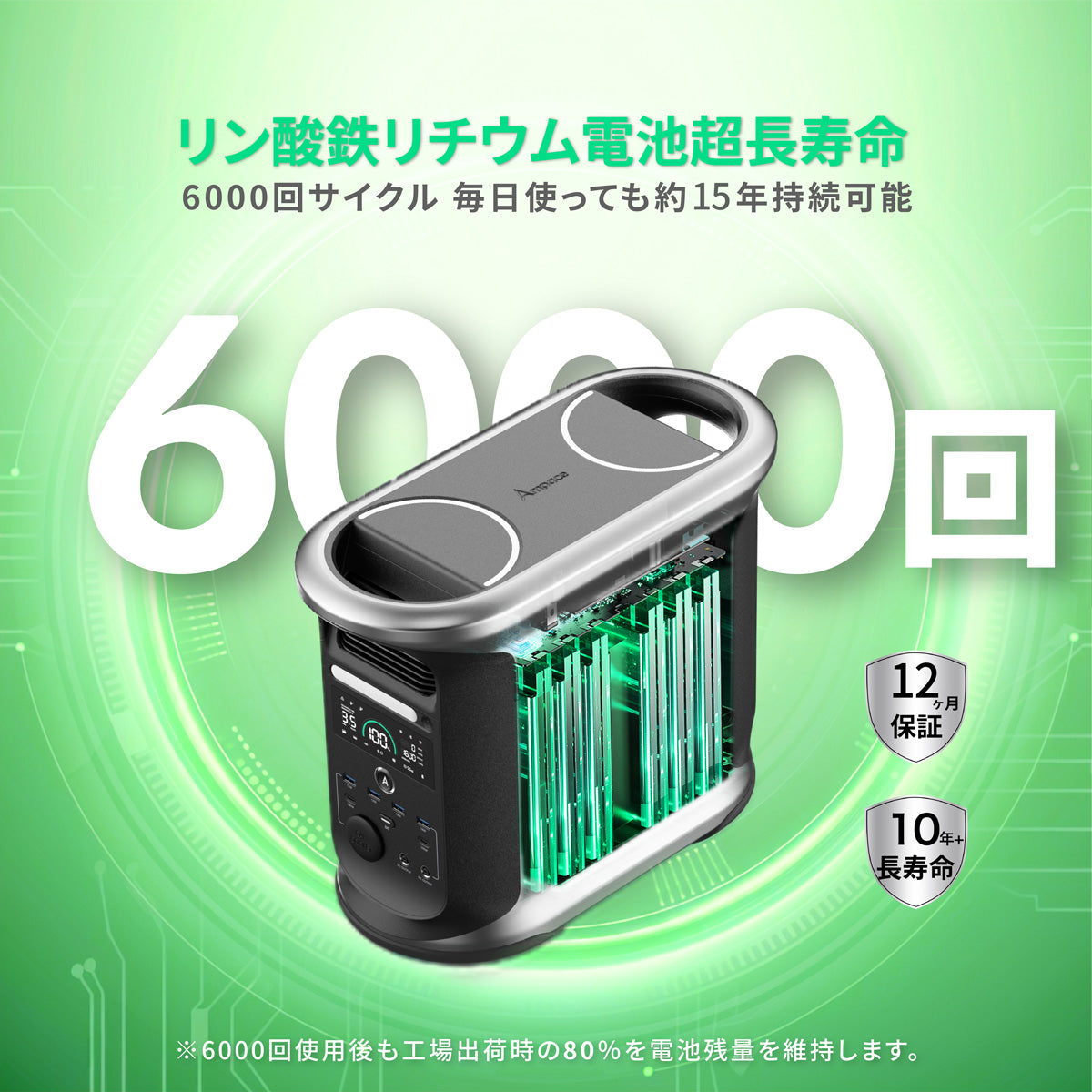 Ampace Andes 1500 ポータブル電源 - 高容量1500Wh アウトドア対応・長