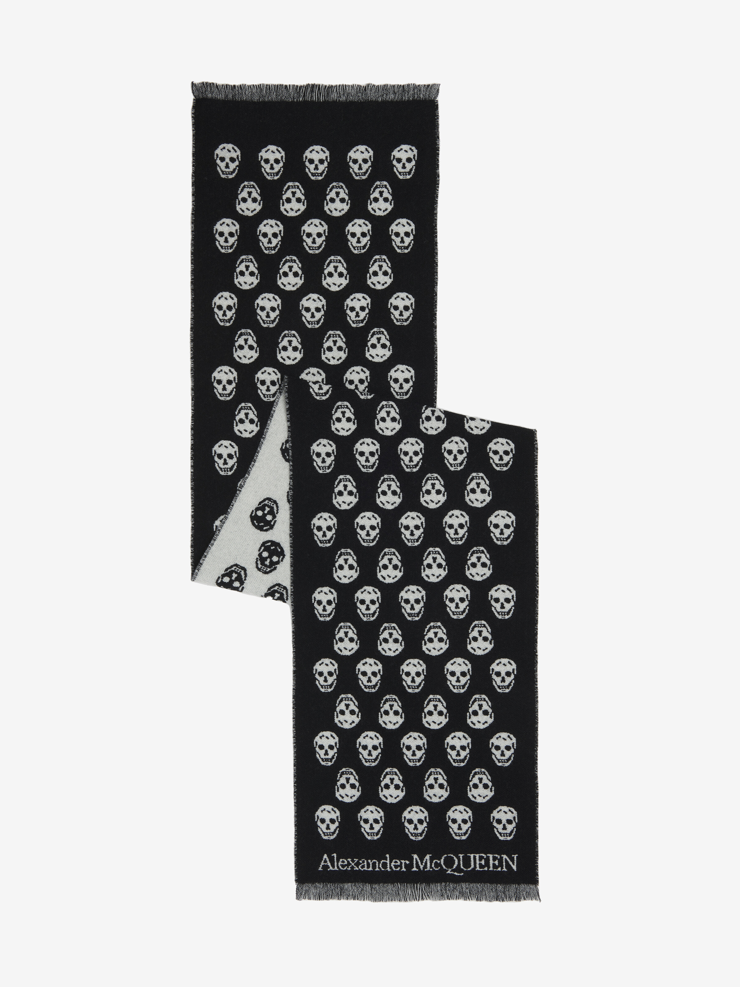 Women's Skull Scarf in Black | McQueen US